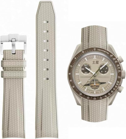 HOTBands for Moonswatch Watch Rubber for Omega x Swatch MoonSwatch 20mm Rolex Seiko Watch Silicone Men with Stainless Steel Replacement Bracelet Original Bracelet Omega x Swatch MoonSwatch Speedmaster