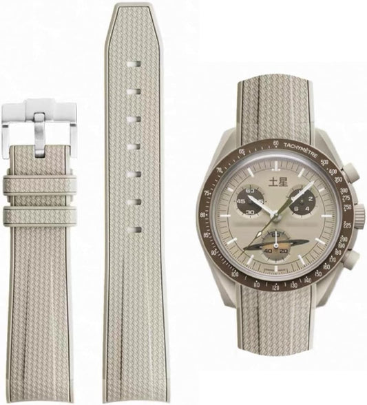 HOTBands for Moonswatch Watch Rubber for Omega x Swatch MoonSwatch 20mm Rolex Seiko Watch Silicone Men with Stainless Steel Replacement Bracelet Original Bracelet Omega x Swatch MoonSwatch Speedmaster
