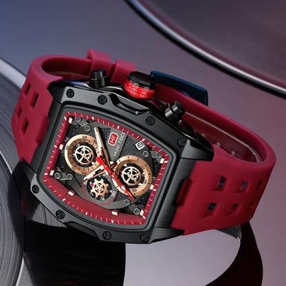 HOTMF MINI FOCUS Men Watches Unique Casual Wrist Watches (Chronograph/Waterproof/Luminous/Calendar) Silicon Band Fashion Watches for Men