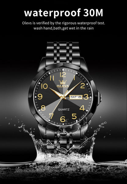 HOTOLEVS Watch for Men Simple Business Dress Analog Stainless Steel Waterproof Luminous Date Easy Read Men Wrsit Watch