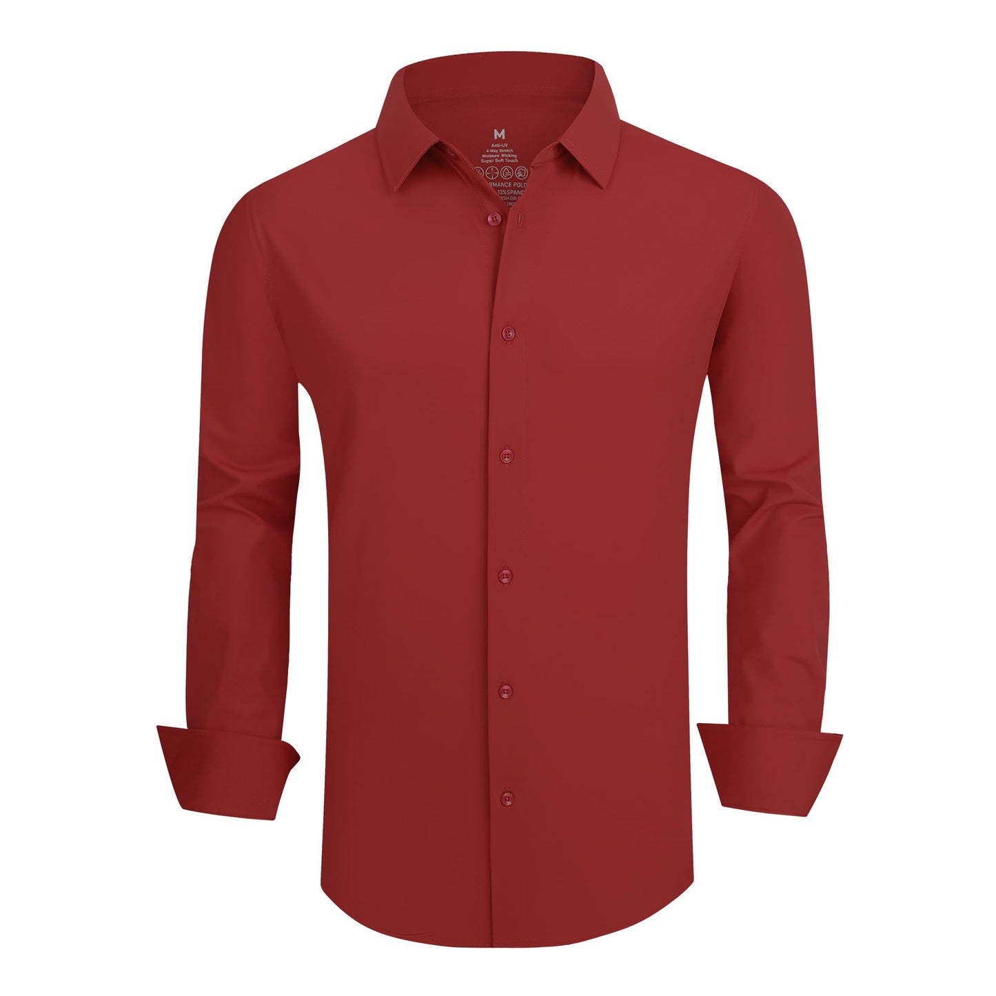 HOTSAMERM Mens Dress Shirt Stretch Wrinkle Free Casual Button Down Shirts | 4-Way Stretch & Moisture Wicking Performance Shirt for Business, Wedding, Work, Church, Easy Care Lightweight & Breathable