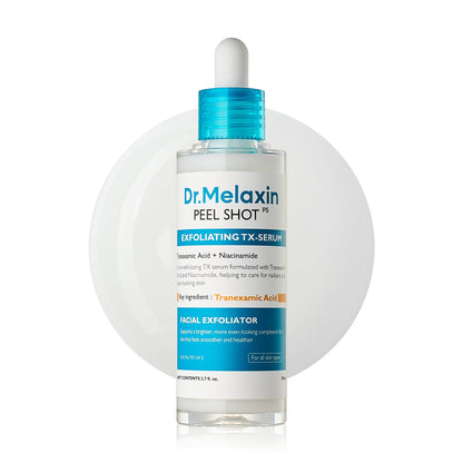 HOTDr.Melaxin Peel Shot Black Rice Exfoliating Ampoule, Face Exfoliator with AHA BHA Niacinamide Rice Bran Water, Blackhead Remover, Pore Minimizer, Brightening Glass Skin Serum, Korean Skin Care, 2.7 oz