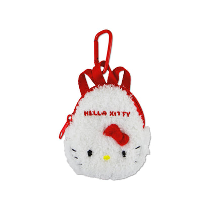 HOTSonix x Sanrio Mini Backpack Charm | Tech Keychain Pouch, Fuzzy Plush Character Coin Purse for Small Accessories, Earbuds | Kuromi