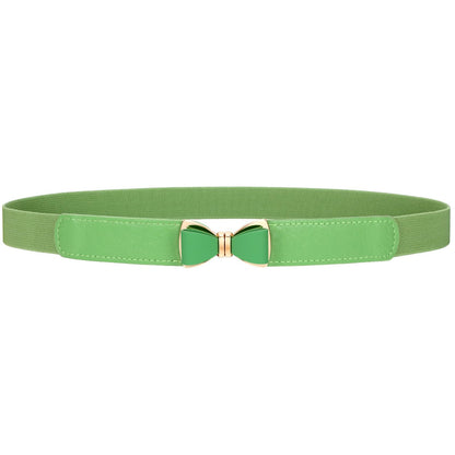 HOTVONMELLI Womens Skinny Elastic Belt Stretchy Bow Belt for Women Dresses Thin Waist Ladies Belts