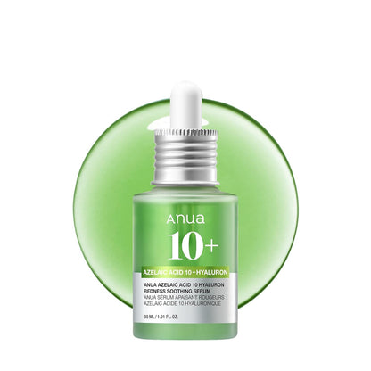 HOTAnua Azelaic Acid 10 Hyaluron Redness Soothing Serum, Facial Serum for Blemish-Prone & Oily-Prone Skin, Lightweight & Hydrating Blemish Care, Hyaluronic Acid, Korean Skincare, 1.01 fl oz.