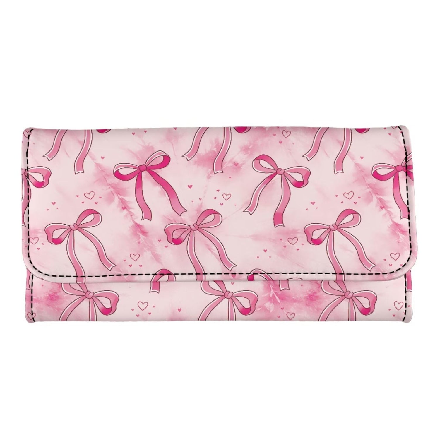 HOTHowilath Womens Hibiscus Flower Wallet Clutch Organizer With Change Pocket, Credit Card Clutch Long Purse for Women - Hot Pink
