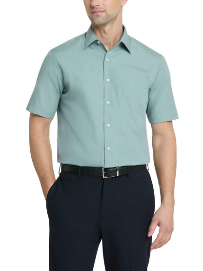 HOTVan Heusen Men's Short Sleeve Dress Shirt Regular Fit Poplin Solid