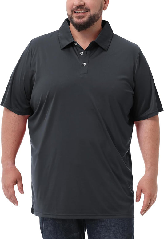 HOTIdtswch Men's Big and Tall Polo Shirts UPF 50+ Casual Work Quick Dry Short Sleeve Collared Golf Shirt（XL-8XL）