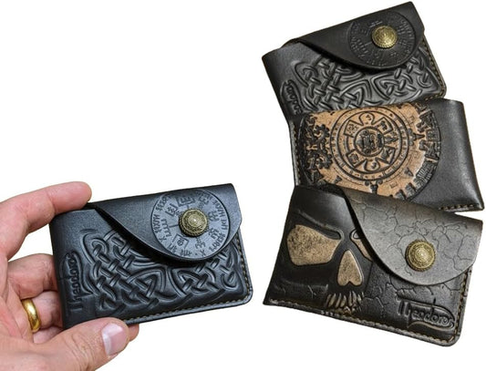 HOTTheodoros Handmade Full Grain Leather Card Holder Wallet for Men – Minimalist Front Pocket Slim Credit Card Holder Gift