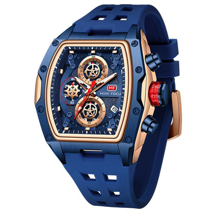 HOTMF MINI FOCUS Men Watches Unique Casual Wrist Watches (Chronograph/Waterproof/Luminous/Calendar) Silicon Band Fashion Watches for Men