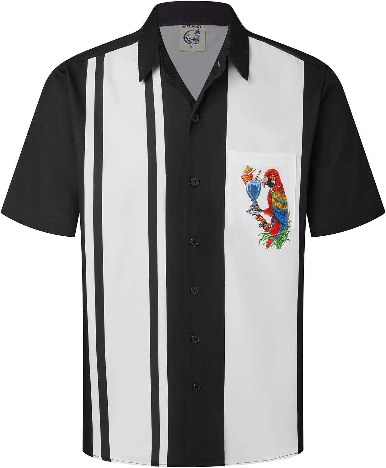 HOTHardaddy Men's Vintage Bowling Shirt Short Sleeve Button Down Hawaiian Summer Beach Printed Casual Shirts