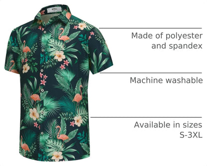 HOTKYKU Funky Hawaiian Shirt for Men Palm Beach Shirts Tropical Vacation Clothes