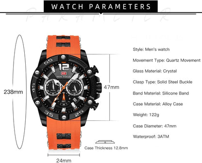 HOTAIMES Watch for Men Sport Military Waterproof Chronograph Mens Watches Analog Quartz Big Face Classic Stylish Fashion Casual Designer Business Work Wrist Watch Elegant Gift for Men