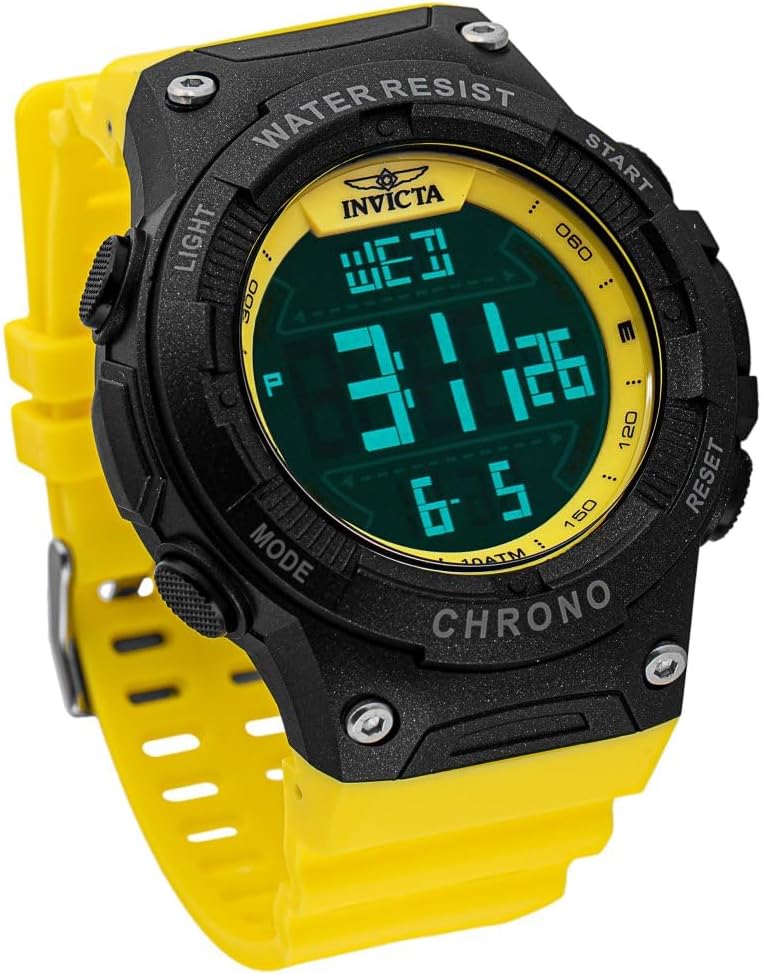 HOTInvicta Invicta Racing Men 52mm Plastic Black dial Electronic Digital