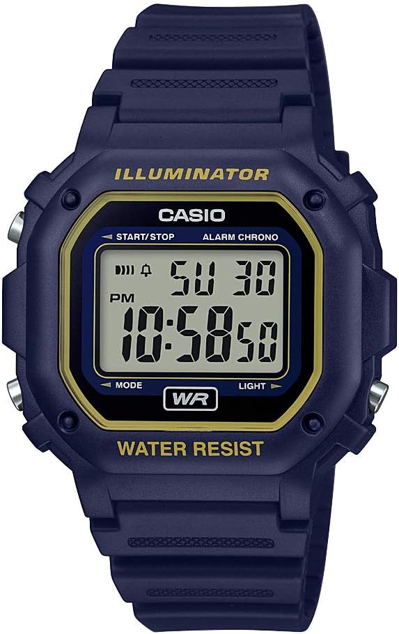 HOTCasio F108WH Series | Men's Digital Watch | Illuminator | Water Resistant | LED Light | Daily Alarm | 1/100 SEC Stopwatch | 3 Hands (HR, Min, SEC) | Date/Day Display | Daily Alarm | 7 Year Battery
