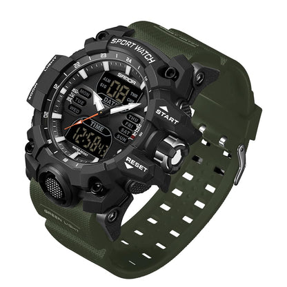 HOTGosasa Men's Large Face Outdoor Sports Watches Military S-Shock Watch Waterproof, Backlight, Alarm, Stopwatch Features - Rugged Wristwatch for Training, Hiking, and Adventure