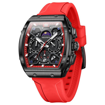 HOTOLEVS Watch Men Luxury Casual Square Skeleton Chronograph Watches
