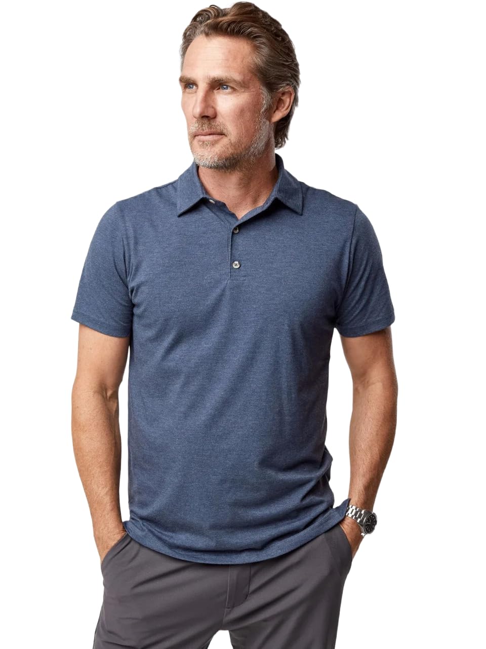 HOTFresh Clean Threads Mens Polo Shirts - Pre Shrunk Soft Fitted Premium Classic Shirt - Men's Polos Cotton Poly T-Shirt Blend