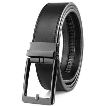 HOTFounders & C Men's Leather Ratchet Comfort Click Belt Dress with Slide Buckle -Adjustable Trim to Fit