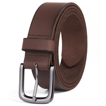 HOTVATAN Men's Full Grain Leather Casual Every Day Jeans Belts, Handmade Men Leather Belt with Gift Box