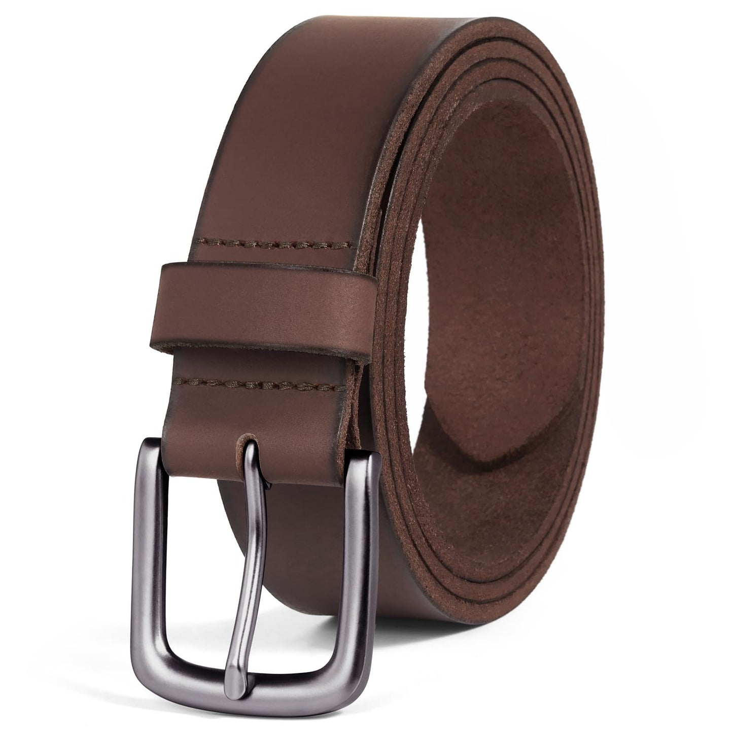HOTVATAN Men's Full Grain Leather Casual Every Day Jeans Belts, Handmade Men Leather Belt with Gift Box