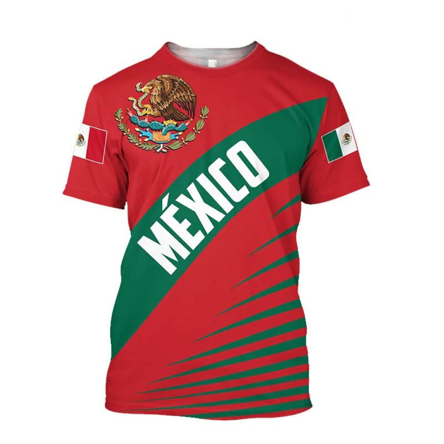 HOTFAYBA Aztec Mexican Shirts Short Sleeves Summer Mexico Shirt Mexico Jersey Unisex 3D Shirts