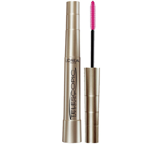HOTL’Oreal Paris Makeup Original Telescopic Mascara, Separating Mascara Volume and Length Formula, Washable, Blackest Black, 0.27 Fl Oz., 1 Count