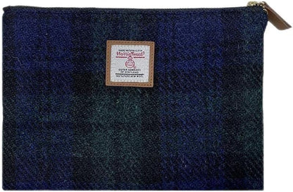HOTHarris Tweed Coin Purse Handmade Lipstick Bag Vintage British Portable Credit Card ID Wallet with YKK Zipper for Women men (Mint Green, Large)