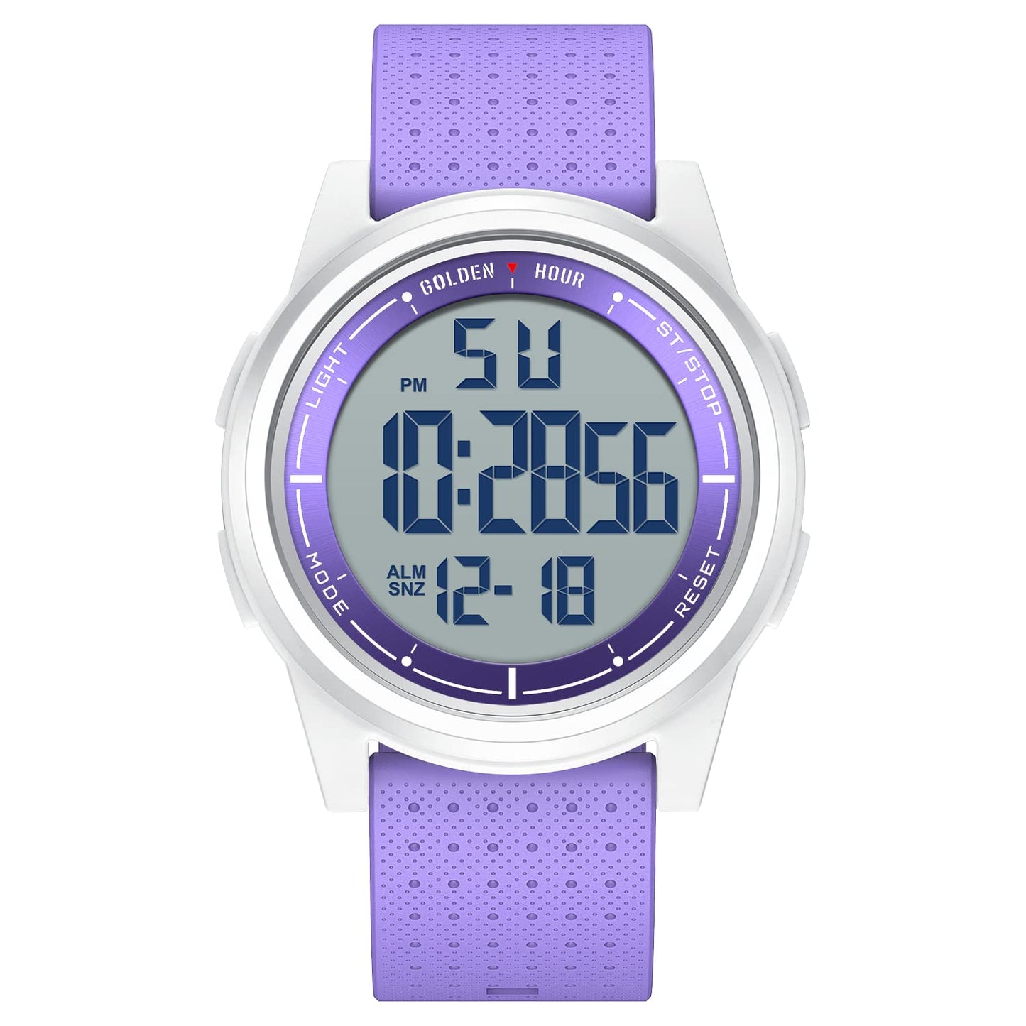 HOTGOLDEN HOUR Ultra-Thin Minimalist Sports Waterproof Digital Watches Men with Wide-Angle Display Rubber Strap Wrist Watch for Men Women