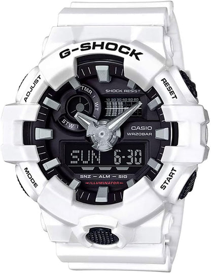 HOTCasio Men's 'G Shock' Quartz Resin Casual Watch, Color:White (Model: GA-700-7ACR)