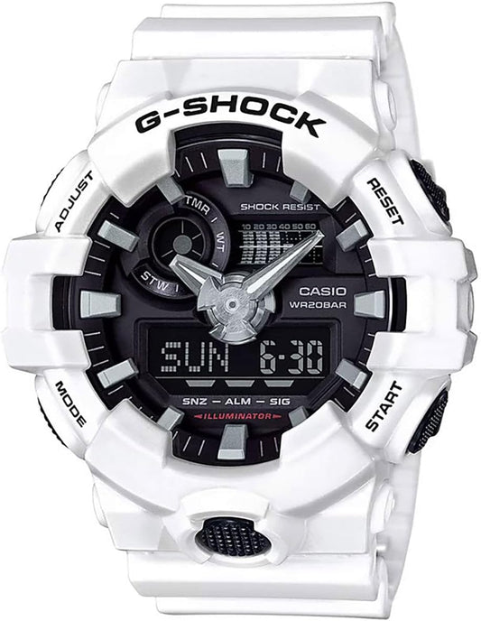 HOTCasio Men's 'G Shock' Quartz Resin Casual Watch, Color:White (Model: GA-700-7ACR)