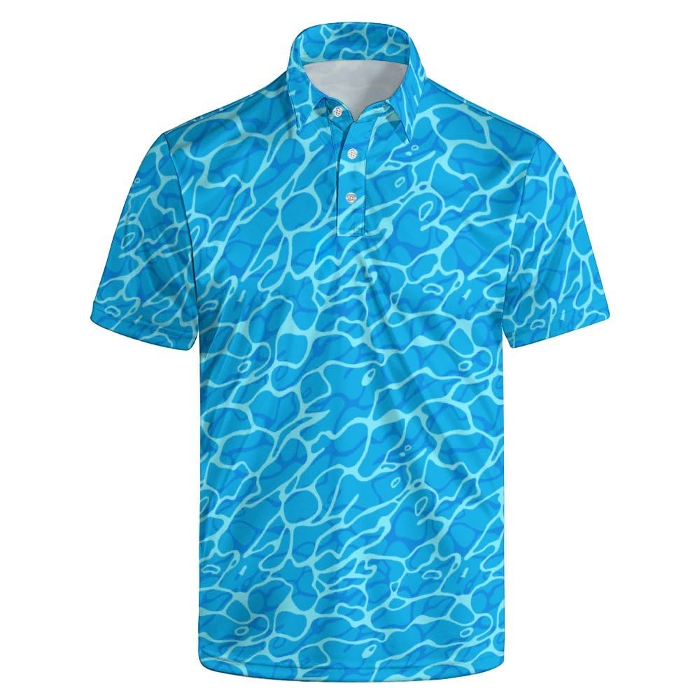 HOTGolf Polos for Men Funny Moisture Wicking Golf Shirts Performance Quick-Dry Polo Shirts Short Sleeve
