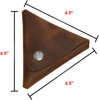 HOTHide & Drink, Leather Triangle Coin Pouch/Wallet/Purse/Case/Holder/SD Cards/USB Flash/Cash/Cords, Handmade :: Bourbon Brown
