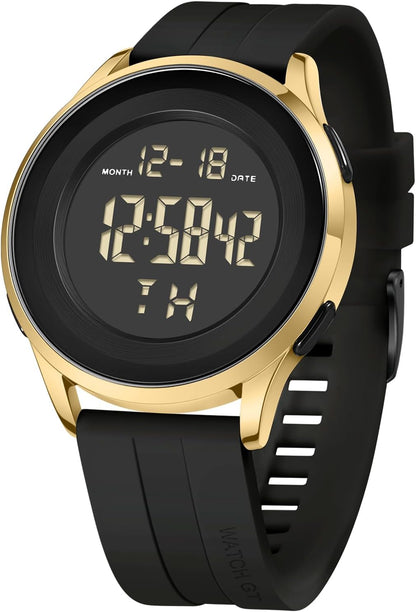 HOTCOSSINIGE Mens Digital Waterproof Military Watch for Men Black Dive Tactical Sports Minimalist Ultra-Thin Wrist Watch