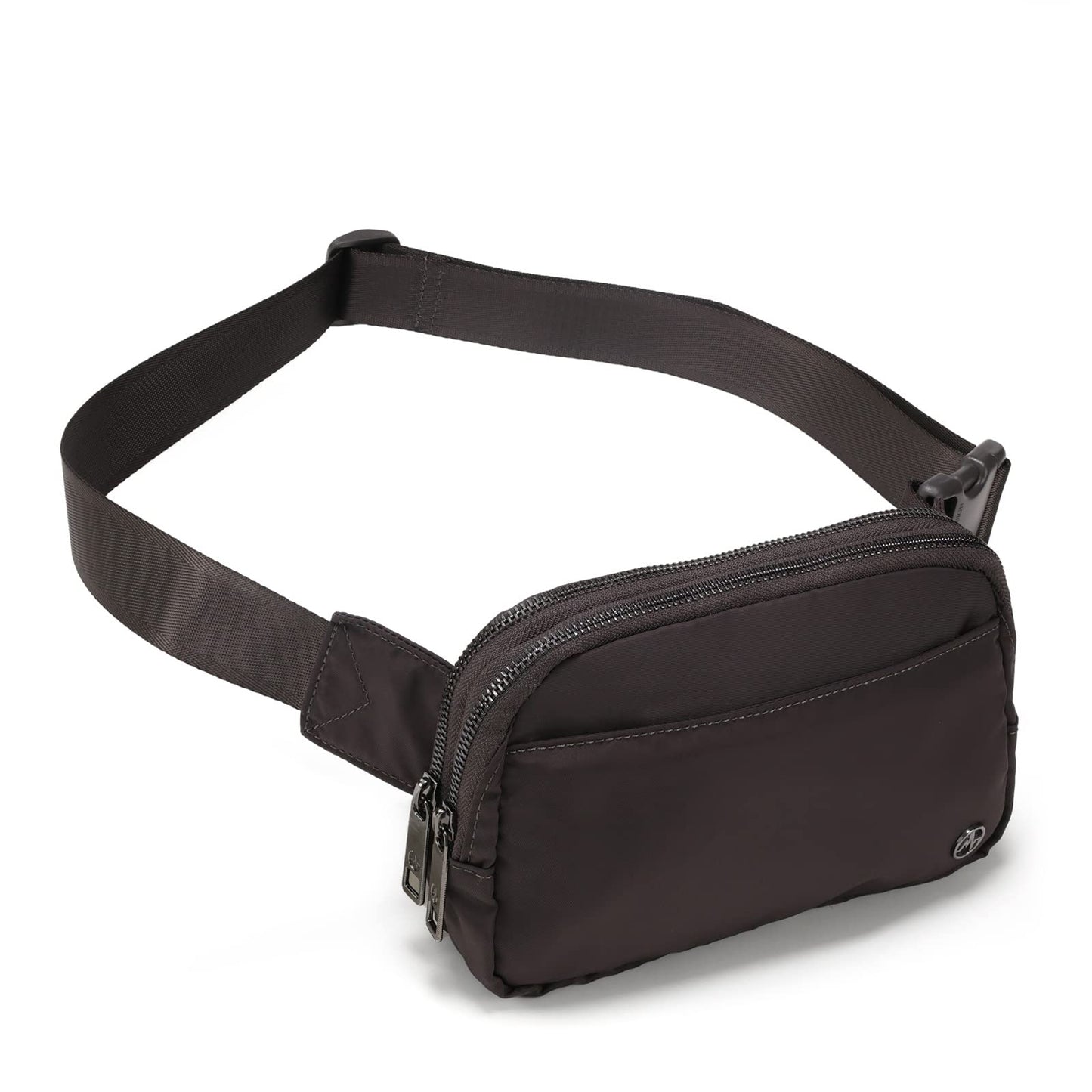 HOTPander Everywhere Belt Bag for Women, 5 Zipper Pockets Nylon Crossbody Fanny Pack Purse (White Opal)