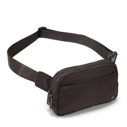 HOTPander Everywhere Belt Bag for Women, 5 Zipper Pockets Nylon Crossbody Fanny Pack Purse (White Opal)