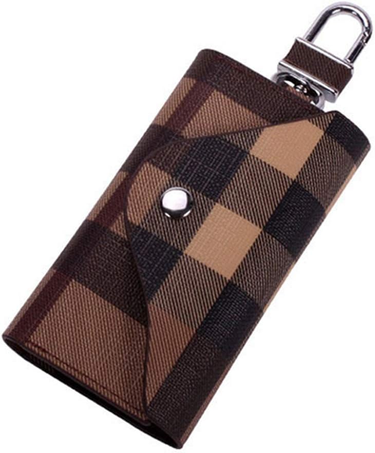 HOTWomen Men Leather Car Key Chain Card Holder Money Wallet Pouch Case 6 keys Organizer Bag Case