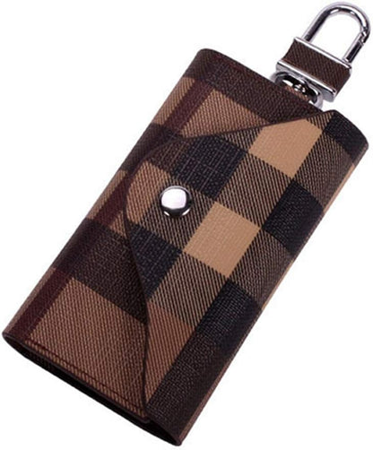 HOTWomen Men Leather Car Key Chain Card Holder Money Wallet Pouch Case 6 keys Organizer Bag Case
