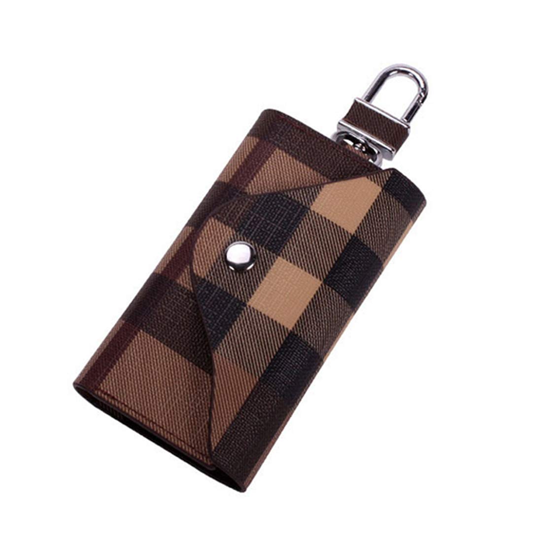 HOTWomen Men Leather Car Key Chain Card Holder Money Wallet Pouch Case 6 keys Organizer Bag Case