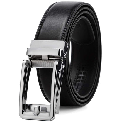 HOTFounders & C Men's Leather Ratchet Comfort Click Belt Dress with Slide Buckle -Adjustable Trim to Fit