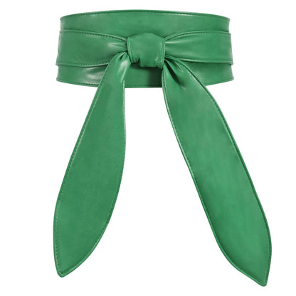 HOTWHIPPY Women Obi Belt Fashion Wrap Around Wide Waistband Knotted Belt for Dress