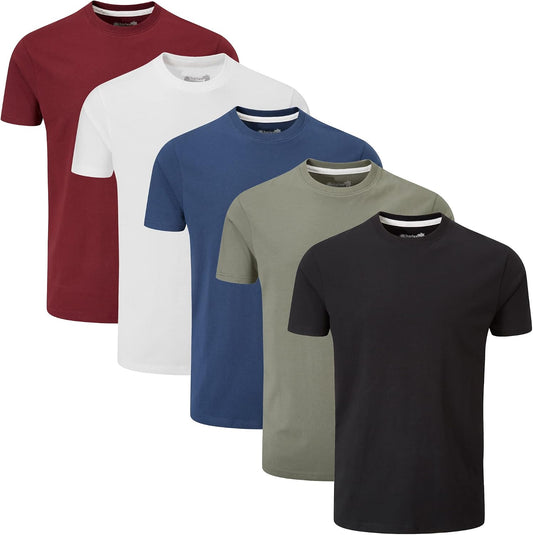 HOTCharles Wilson Men's 5 Pack Crew Neck T-Shirt