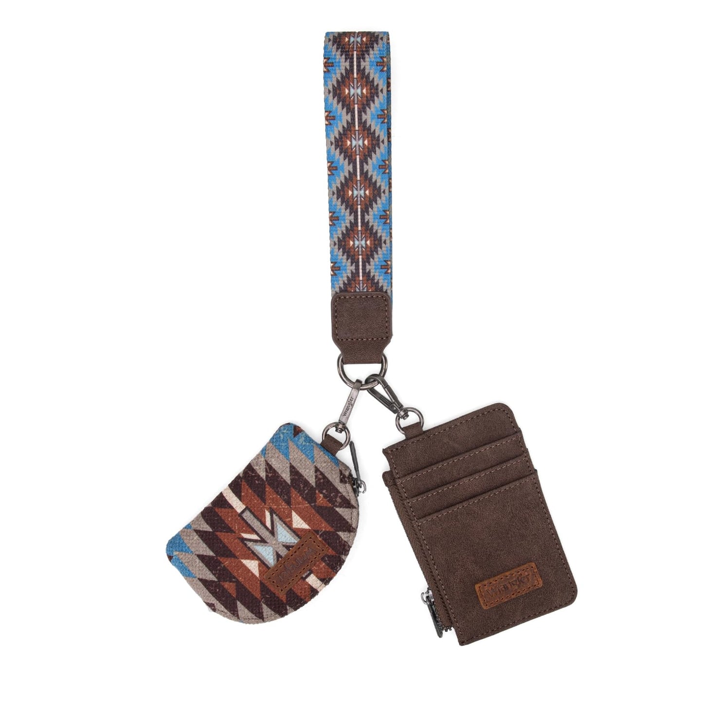 HOTWrangler Western Keychain Wristlet Wallets for Women Retro Dual Pouch Wristlet Credit Card Holder Wallet with Zipper Pocket WG2214-W0051BK