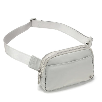 HOTPander Everywhere Belt Bag for Women, 5 Zipper Pockets Nylon Crossbody Fanny Pack Purse (Black)