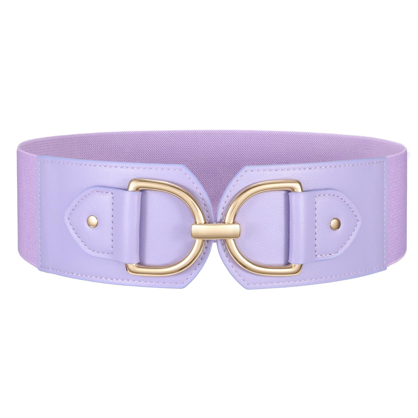 HOTWERFORU Women Elastic Wide Waist Belts for Dresses Fashion Wide Stretchy Belts for Women Big Gold Buckle Thick Dress Belt