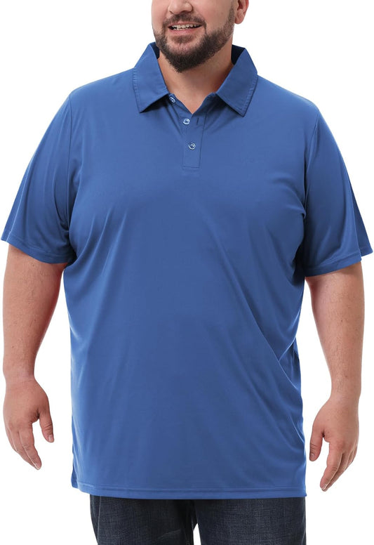 HOTIdtswch Men's Big and Tall Polo Shirts UPF 50+ Casual Work Quick Dry Short Sleeve Collared Golf Shirt（XL-8XL）