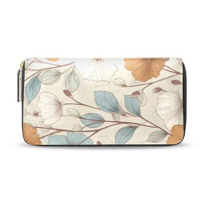 HOTWomens Long Leather Wallet Zip Around Clutch Purse Large Capacity Card Holder Organizer Pink Grid Roses