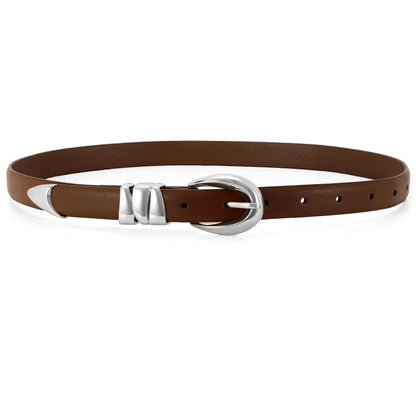 HOTWHIPPY Women Skinny Leather Belt for Jeans Pants Dresses Ladies Fashion Waist Belt with Shiny Gold Buckle