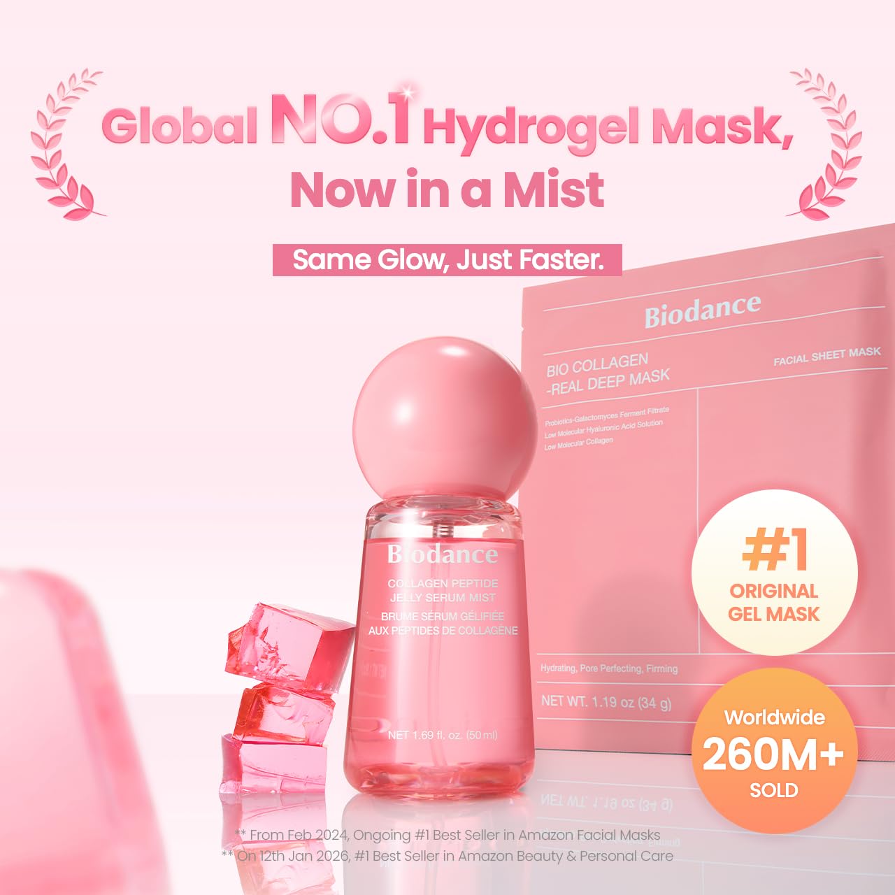 HOTBIODANCE Collagen Peptides Jelly Serum Mist, Hydrating Face Mist, Plumping, Anti-Aging Face Spray, Sprayable Hydrogel, Travel Essentials & Self Care Gifts for Women, Korean Skin Care | 1.69 fl.oz