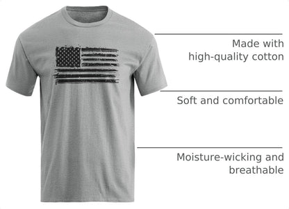 HOTH HYFOL Men's Graphic T-Shirts USA Flag Cotton Short Sleeve American Patriotic Crewneck Casual Regular Tee Shirts